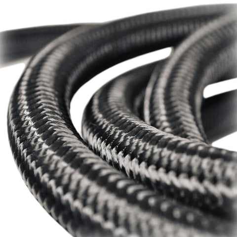 Braided Rubber Hose - Black Nylon