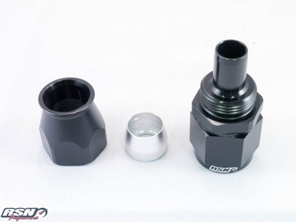 Braided Teflon Fittings - Black Full Flow