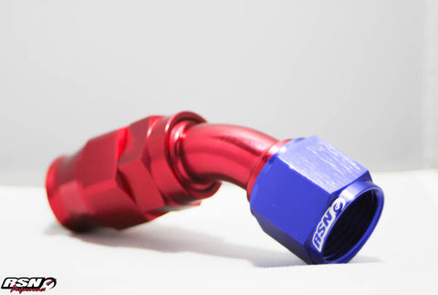 AN 10 45 Degree Teflon Swivel Fitting