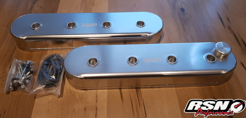 Holden LS1 Fabricated Anodised Natural Rocker Cover Set. No Coil stands.