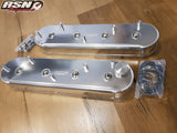 Holden LS1 Fabricated Anodised Natural Rocker Cover Set. With Coil stands.