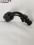 AN 6 90 DEGREE PUSH ON FITTING BLACK