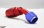 AN 6 45 degree Swivel Fitting for Braided Rubber Hose