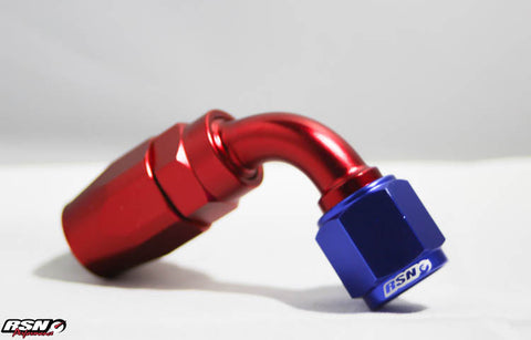 AN 6 90 degree Swivel Fitting for Braided Rubber Hose