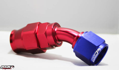AN 8 45 Degree Teflon Swivel Fitting