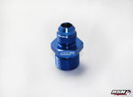 AN8 to M12 adapter for Bosch 044 fuel pump applications in Blue
