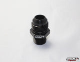 AN8 to M18 adapter for Bosch 044 fuel pump applications in Black