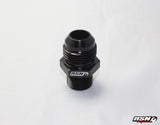 AN10 to M18 adapter for Bosch 044 fuel pump applications in Black