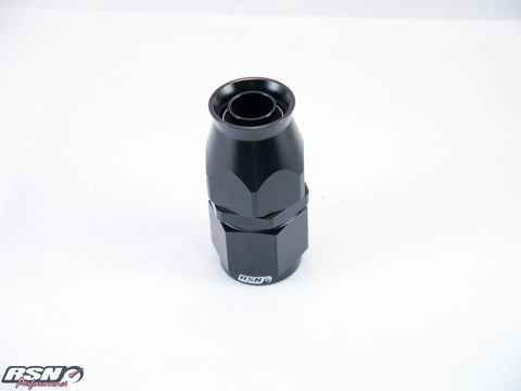 FULL FLOW AN 6 TEFLON STRAIGHT SWIVEL FITTING IN BLACK