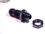 AN 10 Bulk head fitting & nut in Black