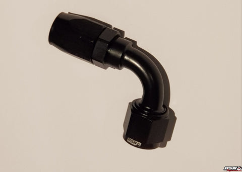 AN 8 90 BLACK DEGREE SWIVEL FITTING